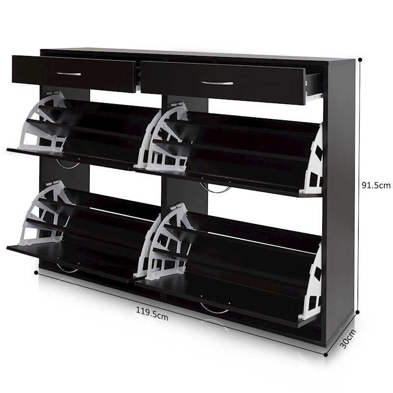 Wooden Shoe Rack Cabinet Tilting Shelves For 36 Pairs Walnut Buy Shoe Racks Cabinets 723876