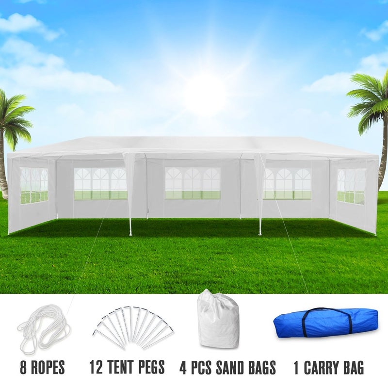 Buy Outdoor Gazebo Folding Marquee Tent 3x9m White - MyDeal