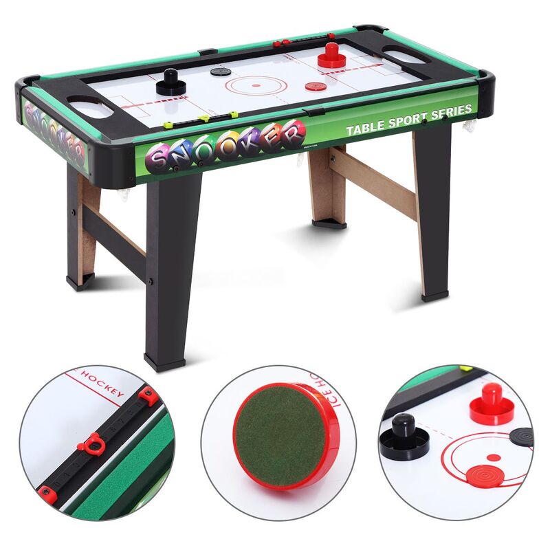 air hockey and pool table