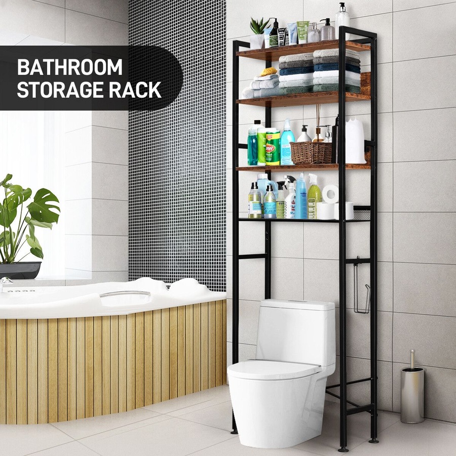 Buy 4 Tier Bathroom Shelf Rack Over Toilet Washing Machine Laundry ...