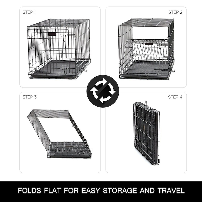 Buy 48 inch Collapsible and Portable Metal Dogs Kennel Cage Crate - MyDeal