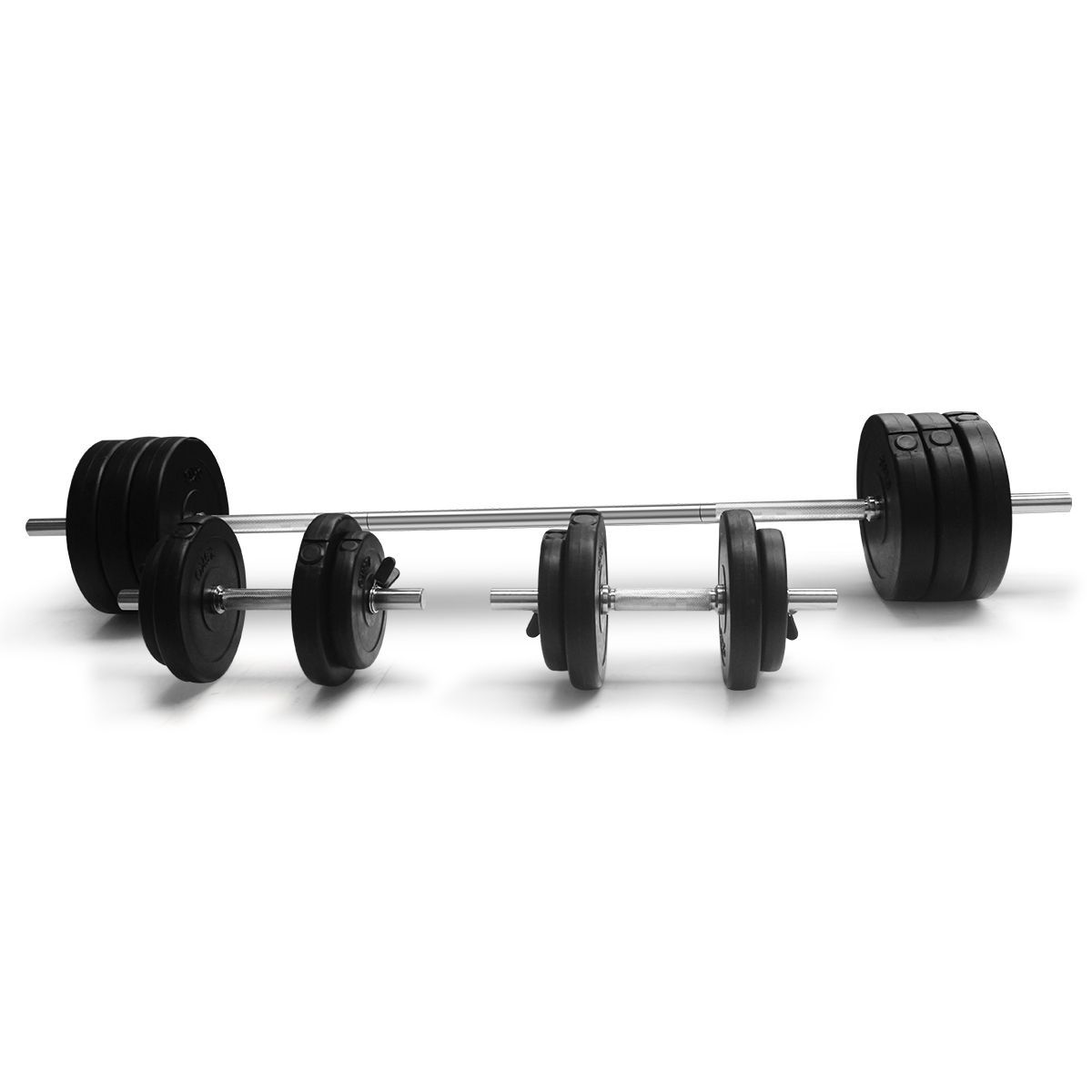 Buy Genki 50kg Set of Dumbbell Barbell Weights MyDeal