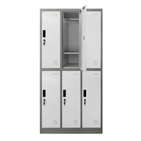 6 Doors Locker Cabinet Steel Storage Cupboard for Office School Gym