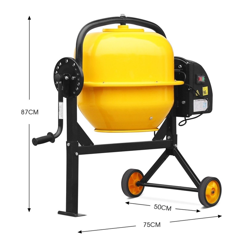 Buy 63L Portable Cement Mixer Electric Waterproof HeavyDuty Concrete Mixer with Double Blades