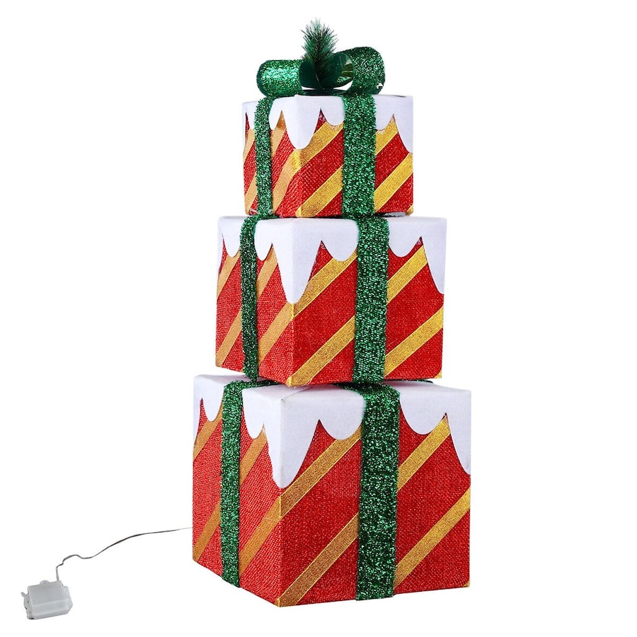 68 LED Christmas Lights Decorations Light Up Gift Boxes Presents Set Xmas Tree Outdoor Home Garden Holiday Night Fairy Ornaments Lighting Display Unit