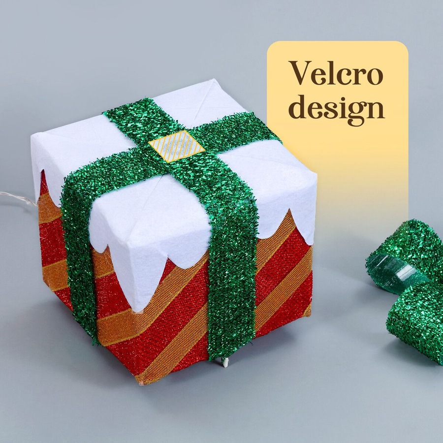 68 LED Christmas Lights Decorations Light Up Gift Boxes Presents Set Xmas Tree Outdoor Home Garden Holiday Night Fairy Ornaments Lighting Display Unit