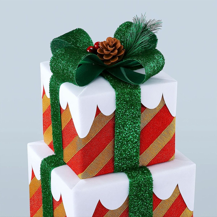 68 LED Christmas Lights Decorations Light Up Gift Boxes Presents Set Xmas Tree Outdoor Home Garden Holiday Night Fairy Ornaments Lighting Display Unit