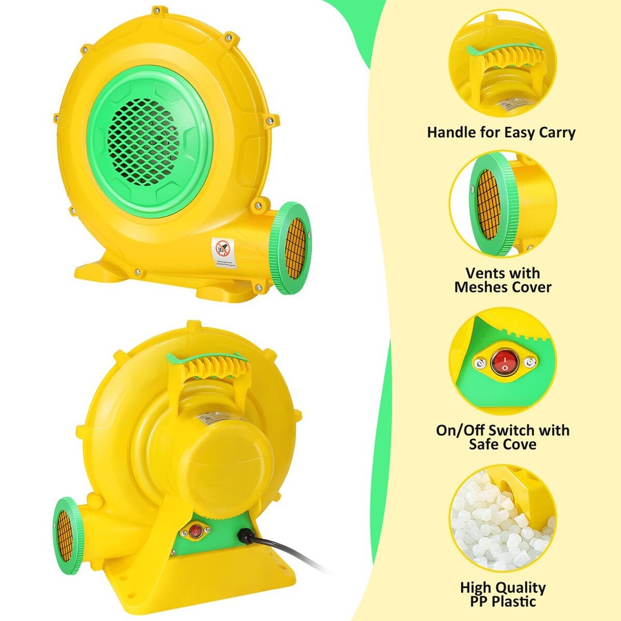 680W Electric Air Pump Fan Blower Portable Inflator for Jumping Castle Inflatables Bounce House Airbed Sofa Bouncer Bouncy Slide