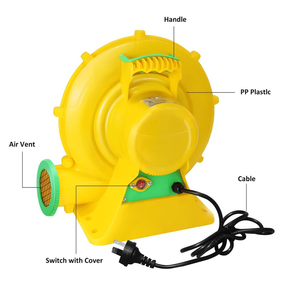 680W Electric Air Pump Fan Blower Portable Inflator for Jumping Castle Inflatables Bounce House Airbed Sofa Bouncer Bouncy Slide