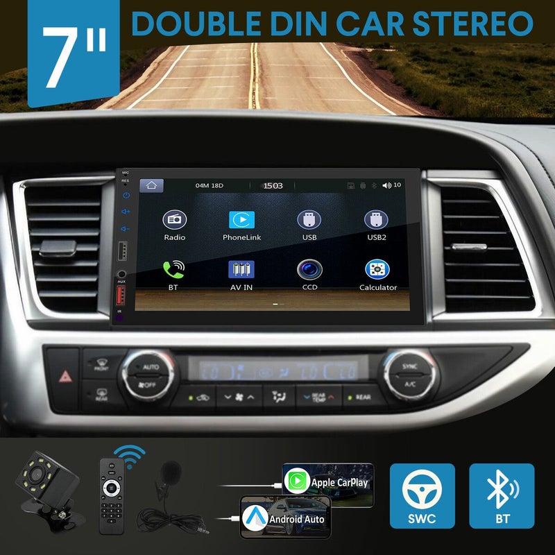 Buy 7inch Double Din Car Stereo Radio Android Player Apple CarPlay