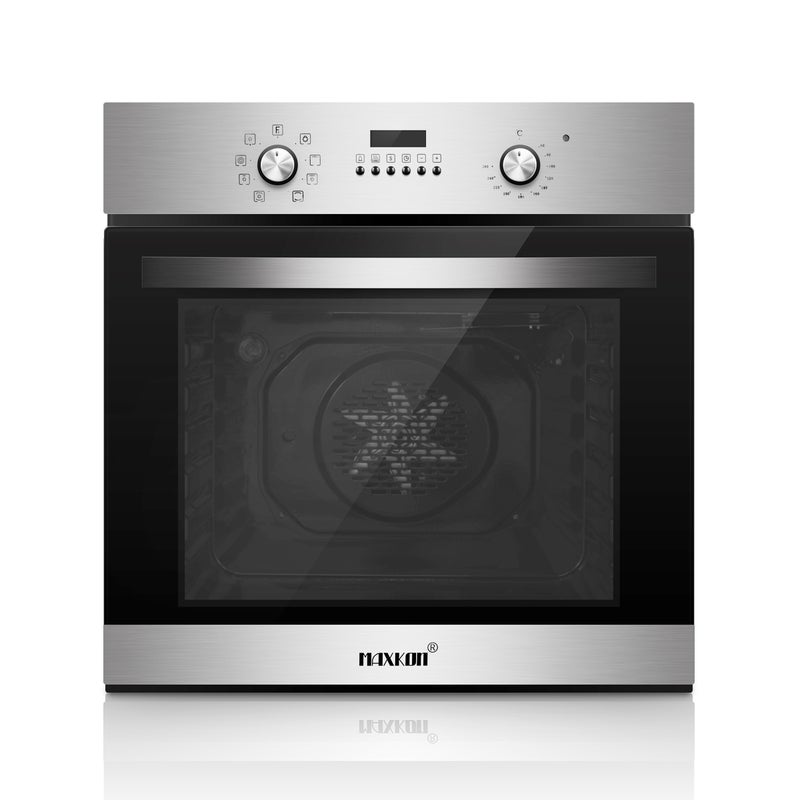 thermomate Electric Wall Oven | 5 Cooking Functions, 3-Layer Tempered Glass Door, Easy to Clean | 24-Inch - Stainless Steel - Silver