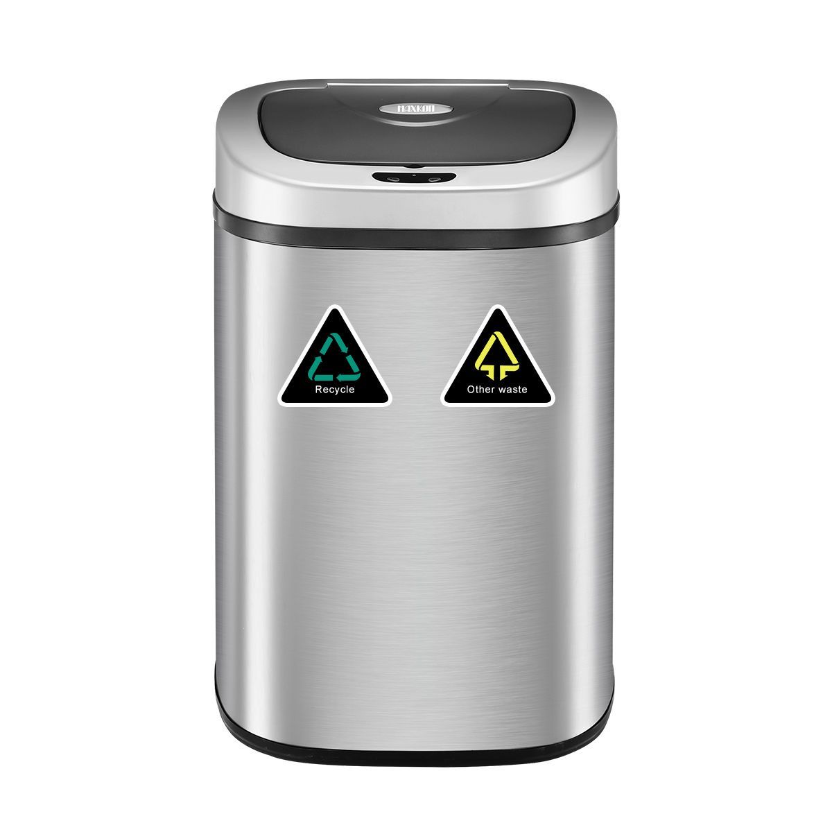 Buy 80L Dual Sensor Rubbish Bin Recycle Automatic Garbage Kitchen Waste  Trash Can Stainless Steel Maxkon MyDeal