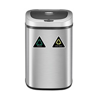 80L Rubbish Bin Dustbin Recycling Dual Sensor Automatic Garbage Kitchen Waste Trash Can Stainless Steel