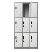 9 Doors Locker Cabinet Steel Storage Cupboard for Office School Gym