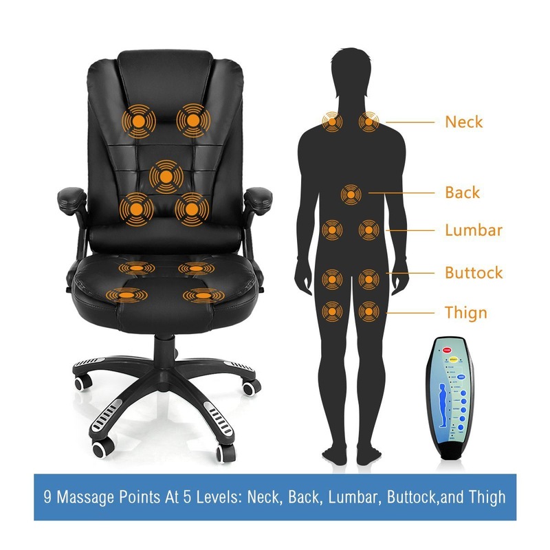 Buy Electric Massage Office Chair Executive Computer Seat w/ 9 Massage