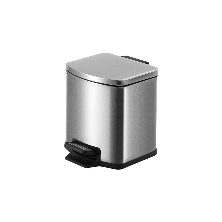 9L Small Rubbish Pedal Bin stainless steel waste bin Square 9L capacity Satin finish Soft Close for Kitchen Home Room