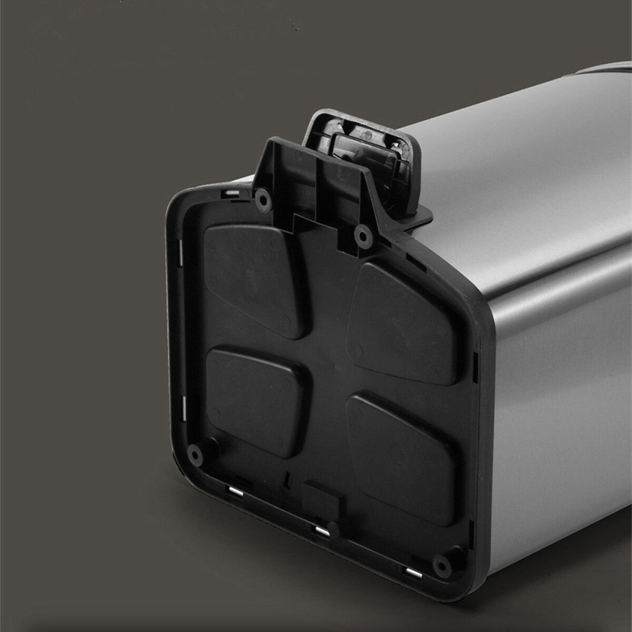9L Small Rubbish Pedal Bin stainless steel waste bin Square 9L capacity Satin finish Soft Close for Kitchen Home Room