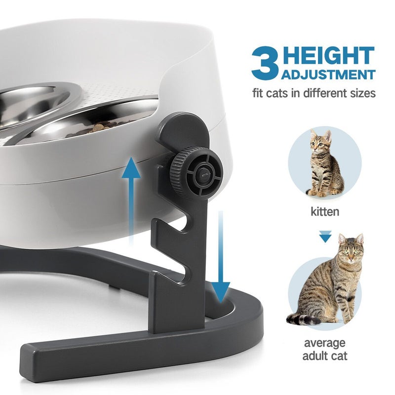 Adjustable Elevated Dog Bowl Stand for Dogs - 4 Heights, Wide 5-10 -Oppro  Single Raised Dogs Food Water Bowls Holder, Upgrade Metal Elevated Dog