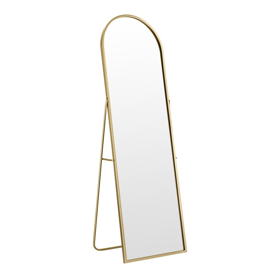 Arch Full Length Mirror Whole Body Standing Floor Leaning Makeup Vanity Dressing Bedroom Hallway HD Glass Gold Metal Stand 50x2x160cm