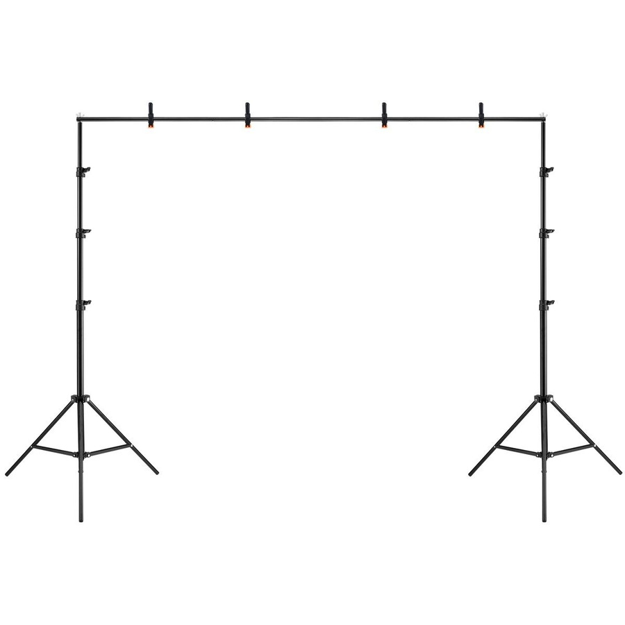Backdrop Stand Photo Studio Background Support Frame Kit 2.6x3m Adjustable Tripod Screen Clamps Carry Bag for Party Event Birthday Wedding Photography