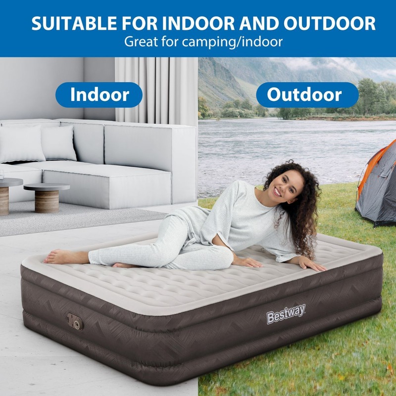 Buy Bestway Queen Size Air Bed Inflatable Mattress with Built in Pump