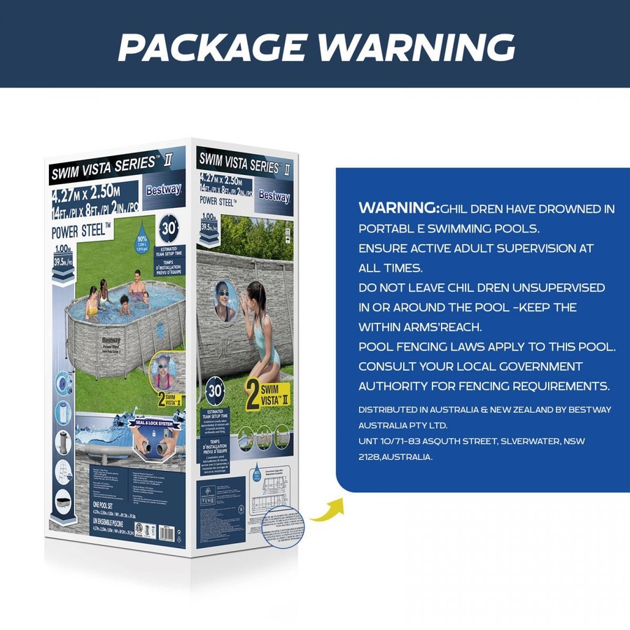 Bestway Above Ground Pool Steel Frame Pool Set with Filter Pump 4.27 x 2.5 x 1M