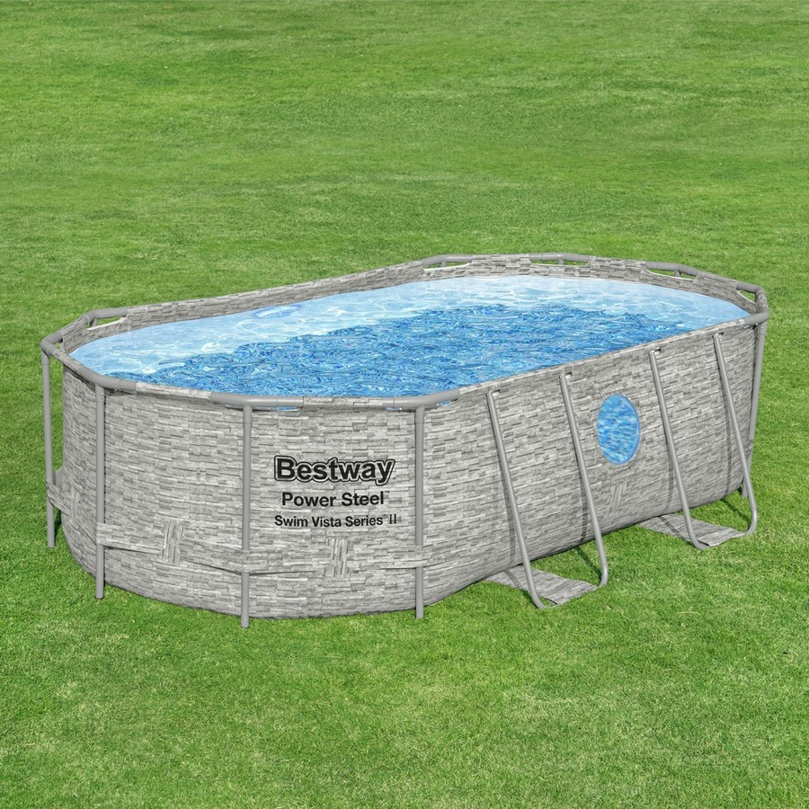 Bestway Above Ground Pool Steel Frame Pool Set with Filter Pump 4.27 x 2.5 x 1M