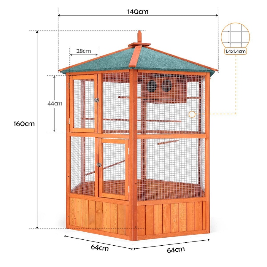 Buy Bird Cage Aviary Parrot House Budgie Cockatiel Canary Enclosure ...