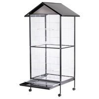 Rolling Large Pet Bird Parrot Cage Carrier Stand Perches 185cm