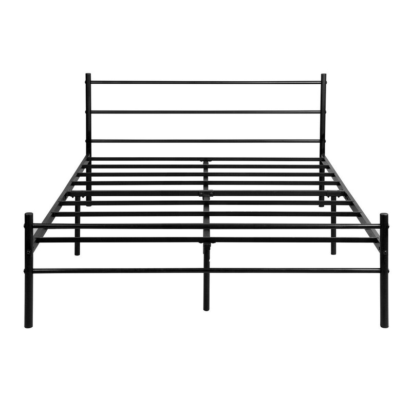 Buy Black Metal Bed Frame Platform Double Size Mattress Base Foundation