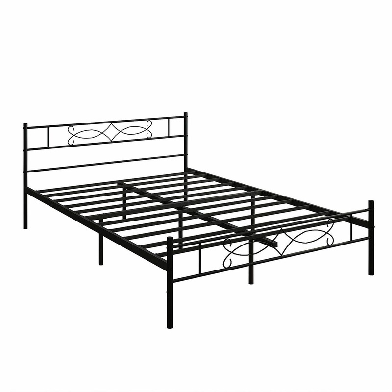 Buy Black Queen Bed Frame Base Platform Metal Mattress Foundation with