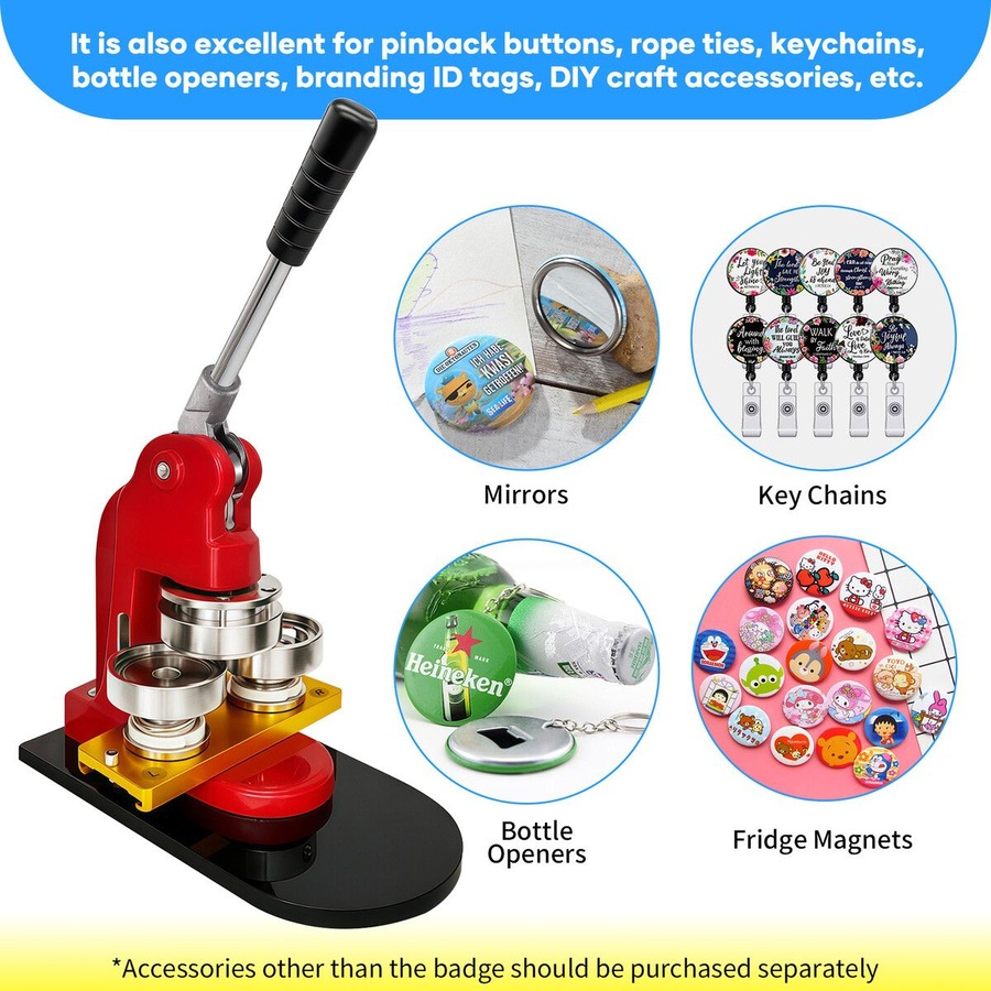 Buy Button Maker Machine DIY Pin Badge Press Punch Making Kit 32mm Free ...
