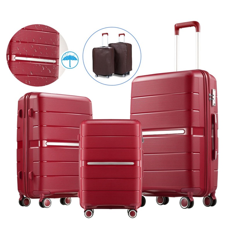 Buy Carry On Luggage Set 3 PCS PP Rolling Travel Suitcase Hard