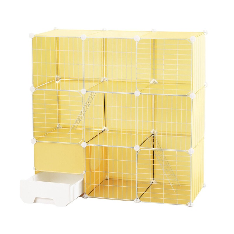 Buy Cat Cage Large Transparent Enclosure Pet Crate Litter Box Rabbit