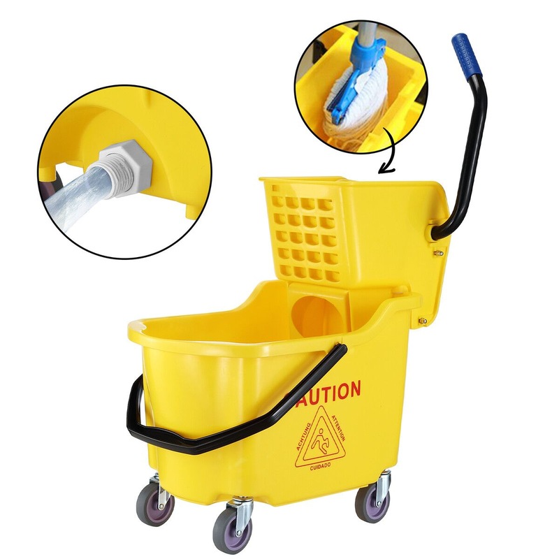 Buy Commercial Mop Bucket Wringer Side Press Home Cleaning Cart Squeezer Combo Hotel AllInOne