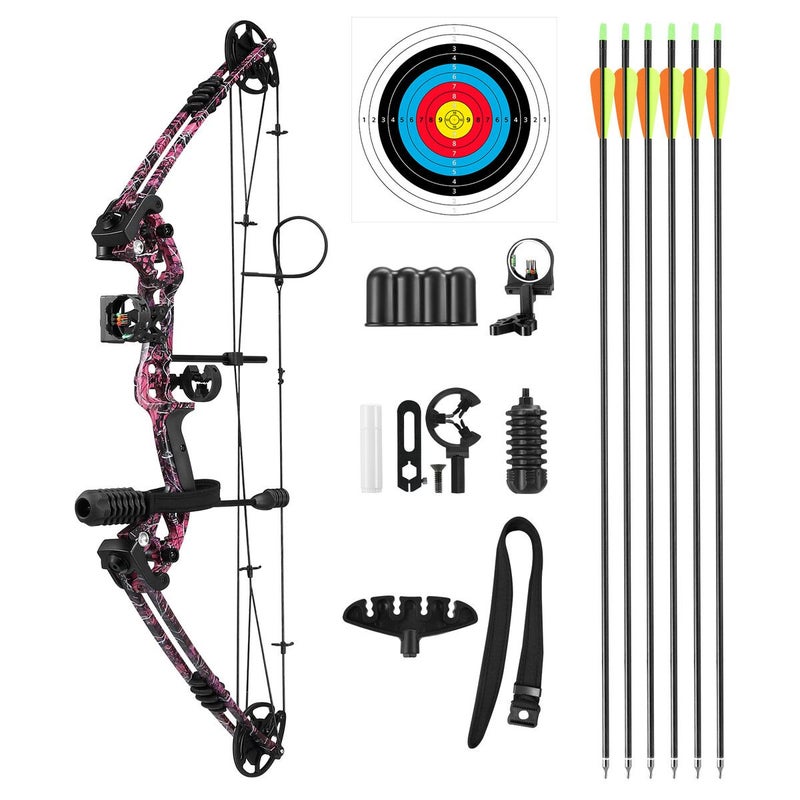 Buy Compound Bow Arrows Set Archery Equipment Hunting Target Shooting  Sports Practice Kit 20-55lbs RH Adjustable 310fps Speed Adult Beginner  Master - MyDeal