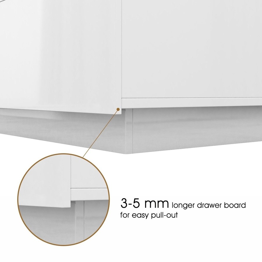 Contemporary High Gloss Coffee Table with 4 Drawers White