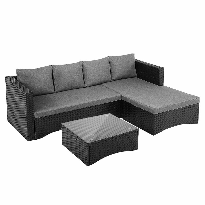 Buy Corner Sofa Patio Set Garden Wicker Couch Outdoor Lounge Setting