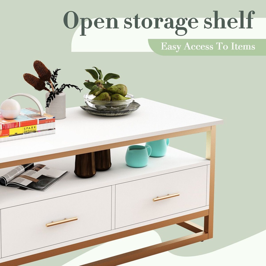 TV Stand Media Console Modern Storage Table Entertainment Centre Hidden Compartments Open Shelves