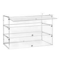Cupcake Display Cabinet Acrylic Cake Bakery Shelf Unit Case 3 Tier Stand Model Donut Muffin Pastry Toy Showcase Retail Countertop Clear 5mm