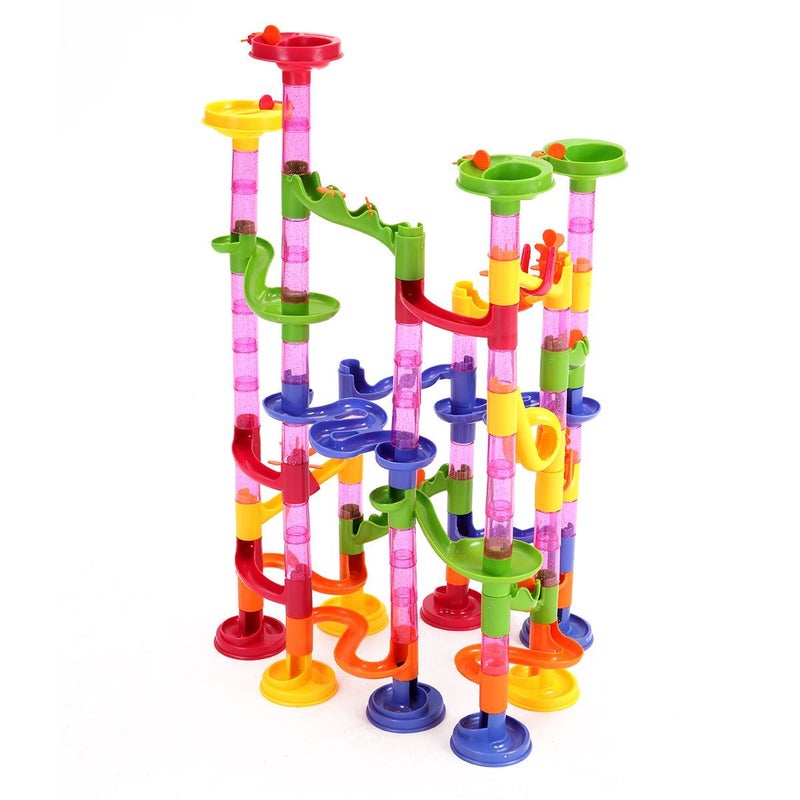 Buy 105 Piece Transparent Plastic Marble Run Playset - MyDeal