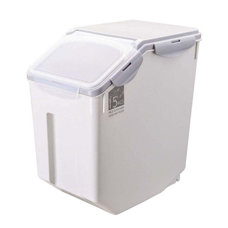 5kg/10kg/15kg Airtight Rice Grain Storage Bucket Flip Cover Insect Proof  Moisture Proof Sealed Dried