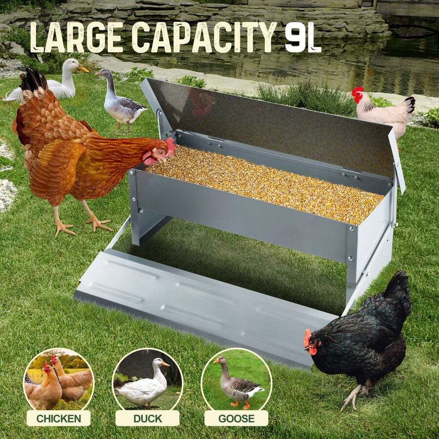 Buy Auto Chicken Feeder Poultry Chook Food Feeding Automatic Treadle