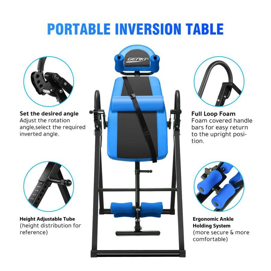 Buy Genki Inversion Table Back Stretching Gravity Inverter Exercise ...