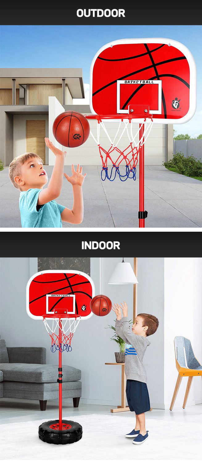2m Basketball Hoop for Toddler Kids Children Portable Adjustable Indoor Training Set