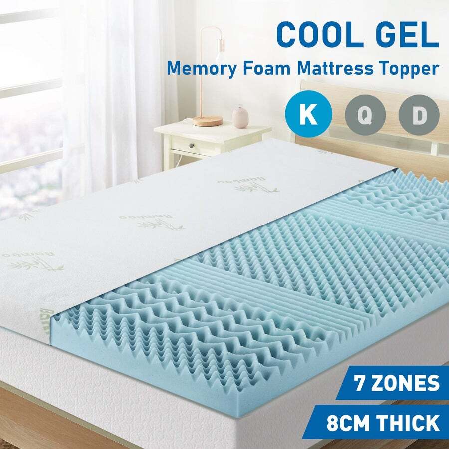 8cm Memory Foam Mattress Topper with Bamboo Cover - Double – Living Today