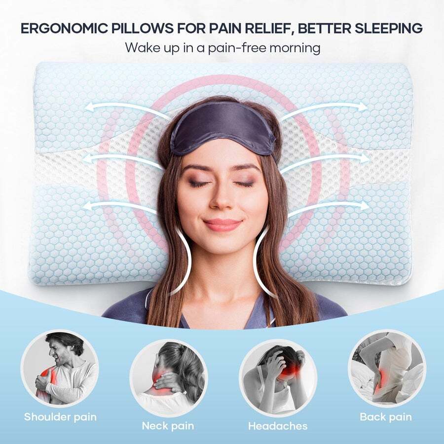 Buy Luxdream Contour Bed Pillow Cervical Neck Memory Foam Shoulder Side ...