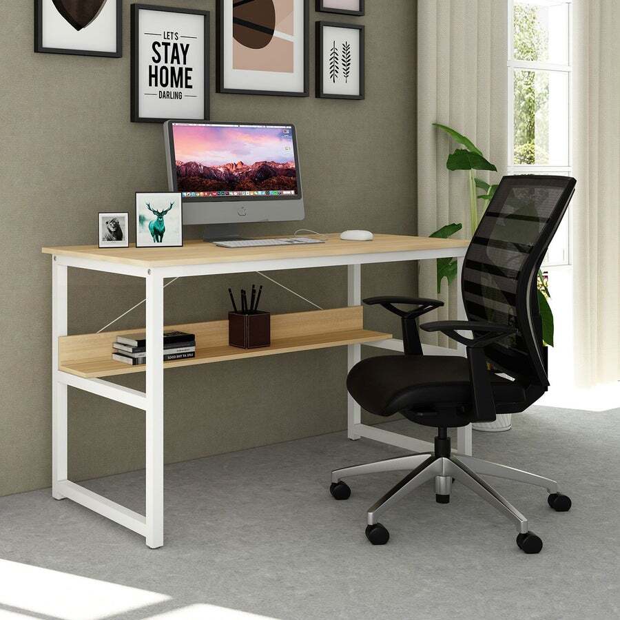 Buy Luxsuite Computer Desk Oak Gaming Writing Study Table Modern Home 