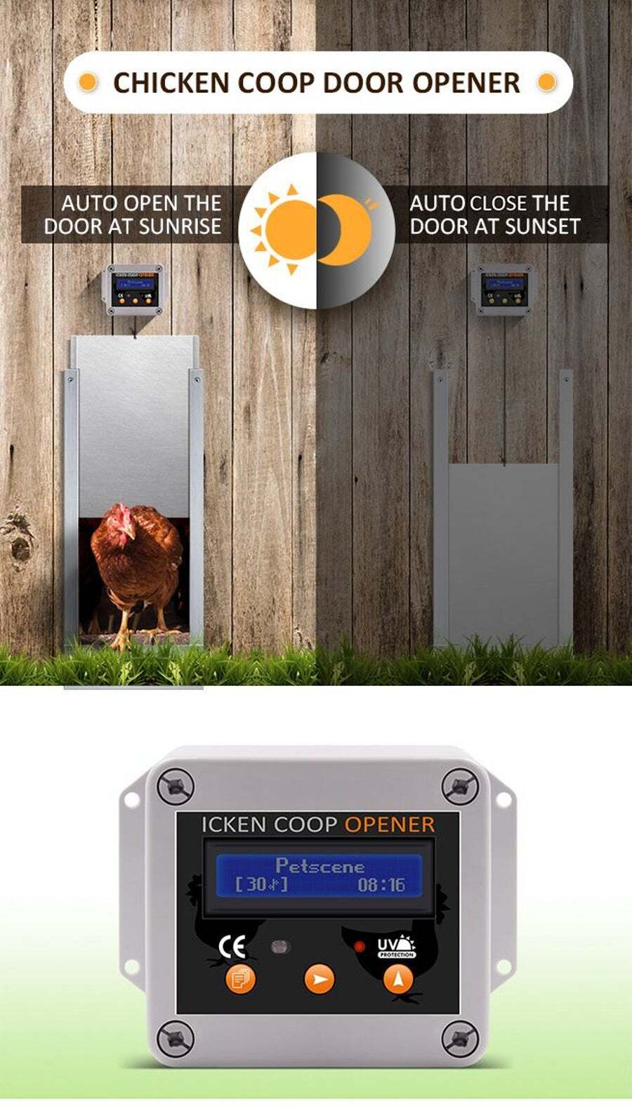 Buy Automatic Chicken Door Opener Coop Auto House Cage Closer