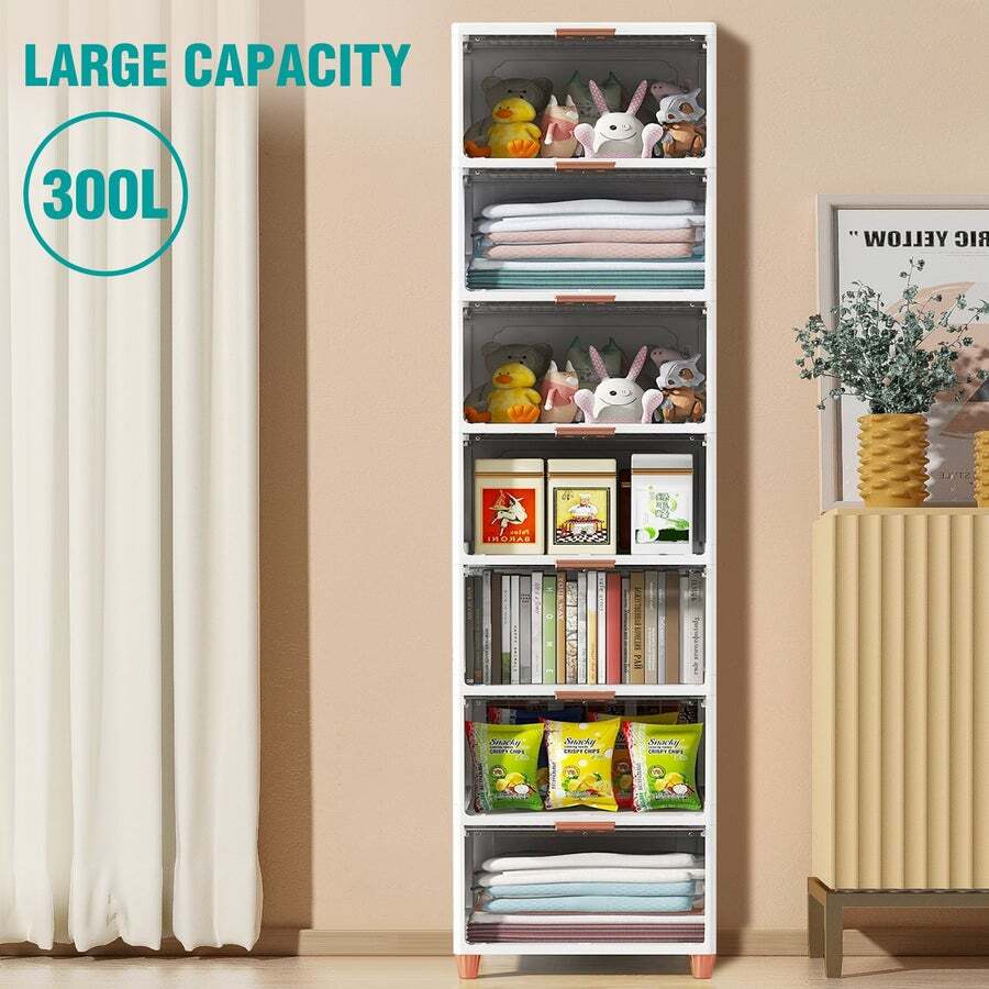 Buy Plastic Storage Box Containers Kitchen Organisation Bedroom Cabinet ...